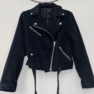 Black Suede Biker Jacket